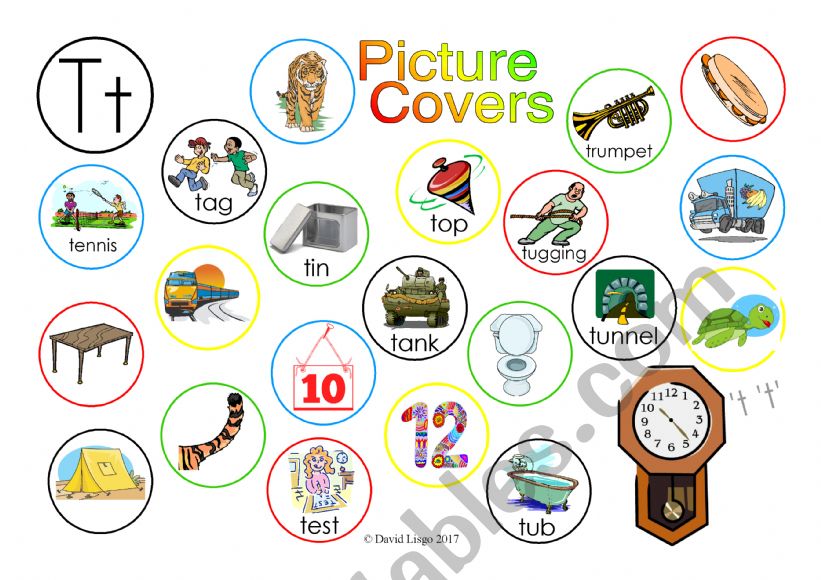 Tt Picture Covers: An exercise in phonics with answer key and cumulative notes.
