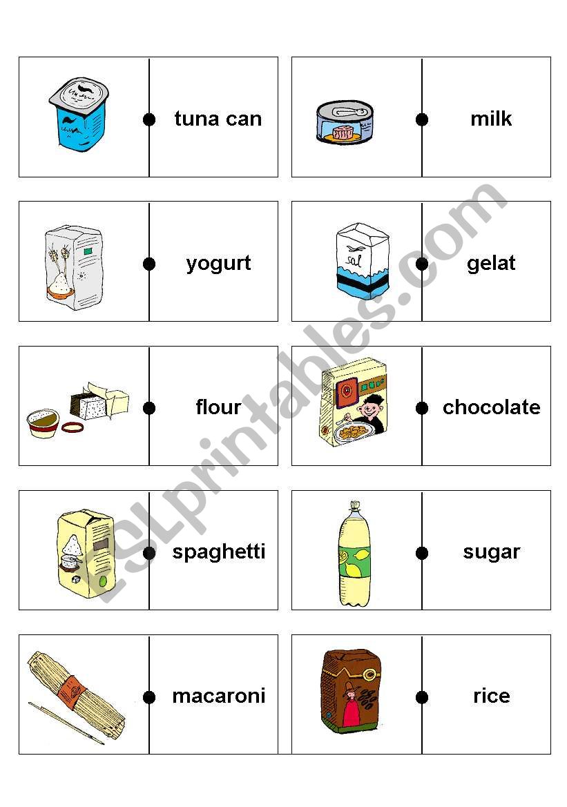 Food domino worksheet