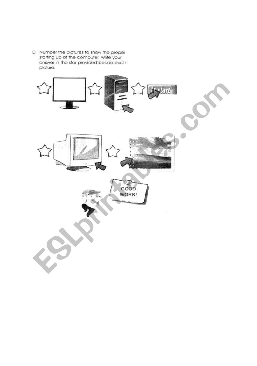 starting a computer worksheet