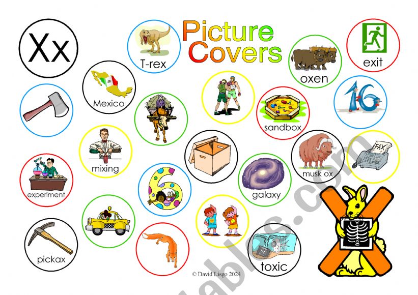Xx Picture Covers: An exercise in phonics with answer key and cumulative notes.