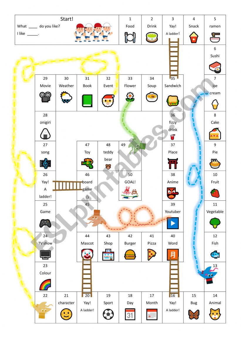 What X do you like? Snakes and Ladders