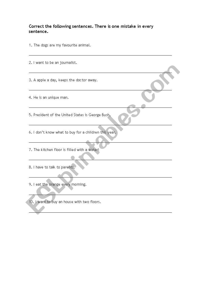 english-worksheets-articles-correct-sentences