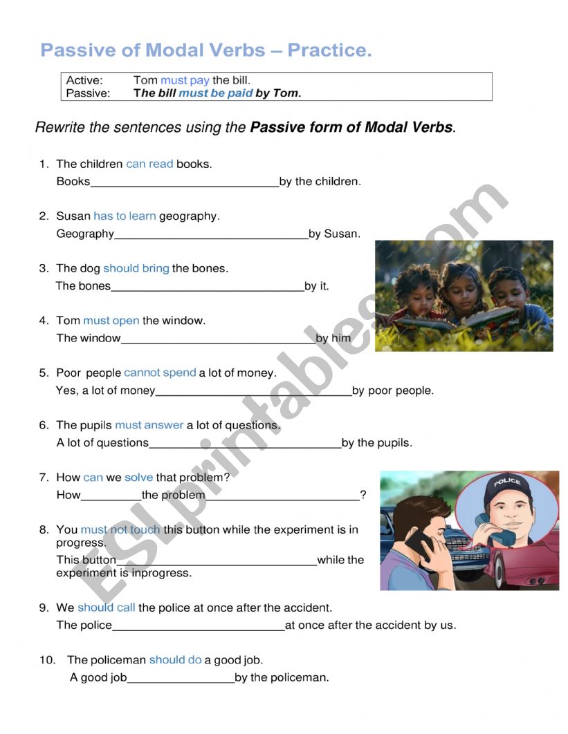 Passive Of Modal Verbs  worksheet