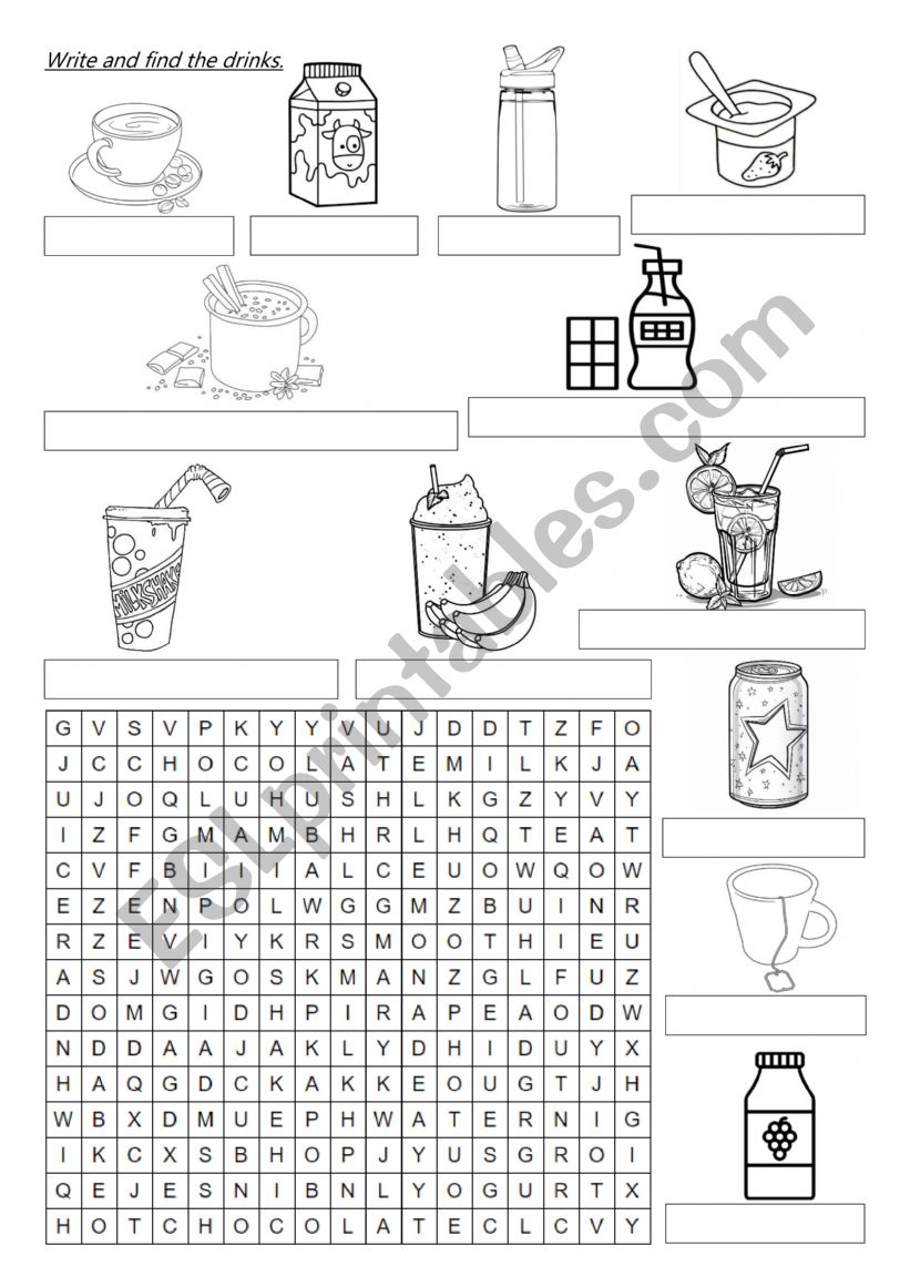 Drinks. worksheet Drinks. worksheet