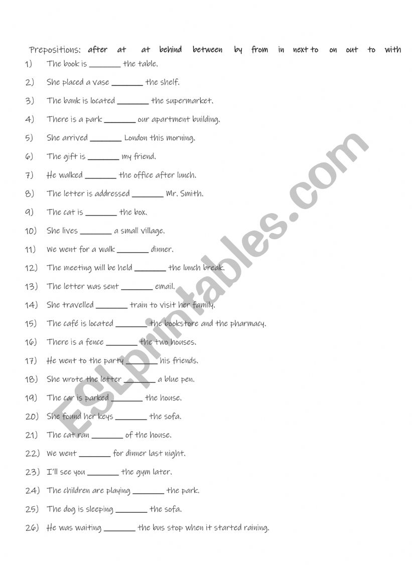 A2-B1 13 Prepositions of place