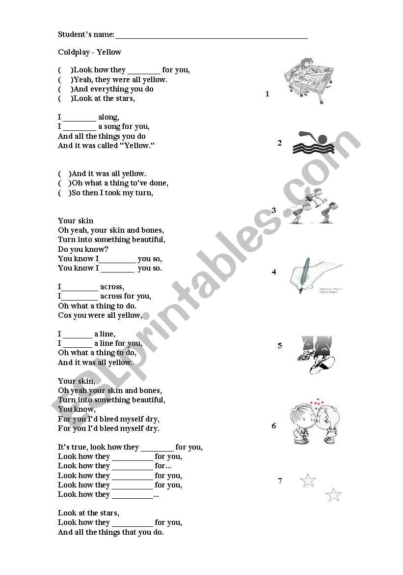 Yellow-simple past worksheet