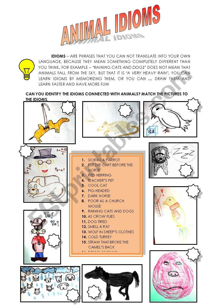 IDIOMS - ANIMALS worksheet