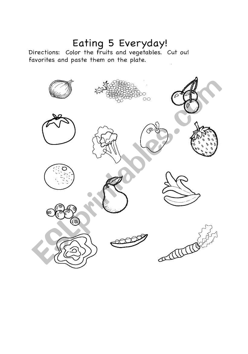 healthy food worksheet