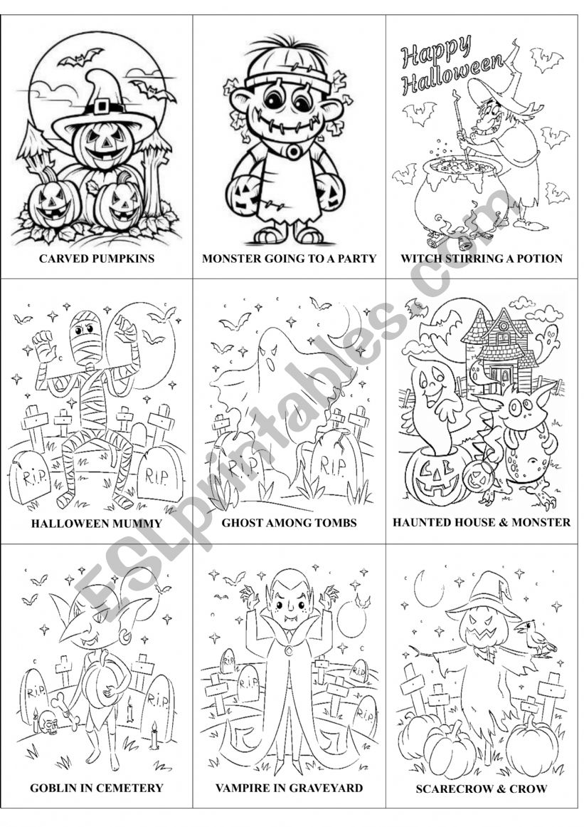 Flashcards Halloween + exercise - Part 1 on 2