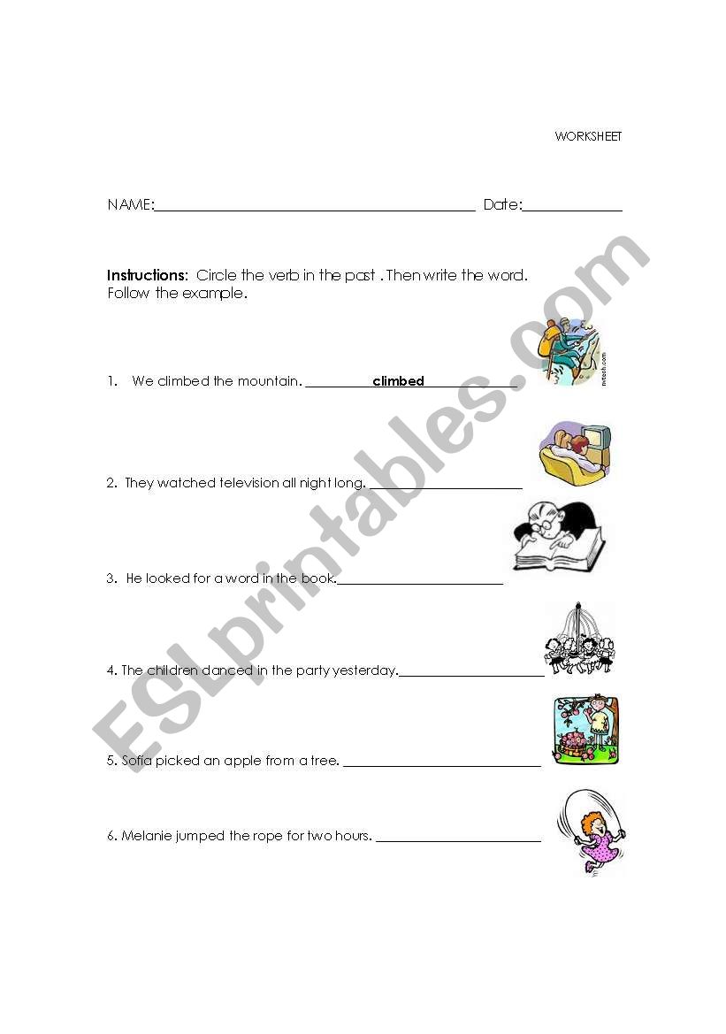 Simple past worksheet