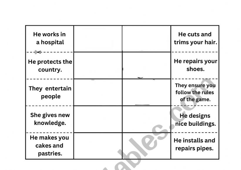 Occupation - flipbook worksheet