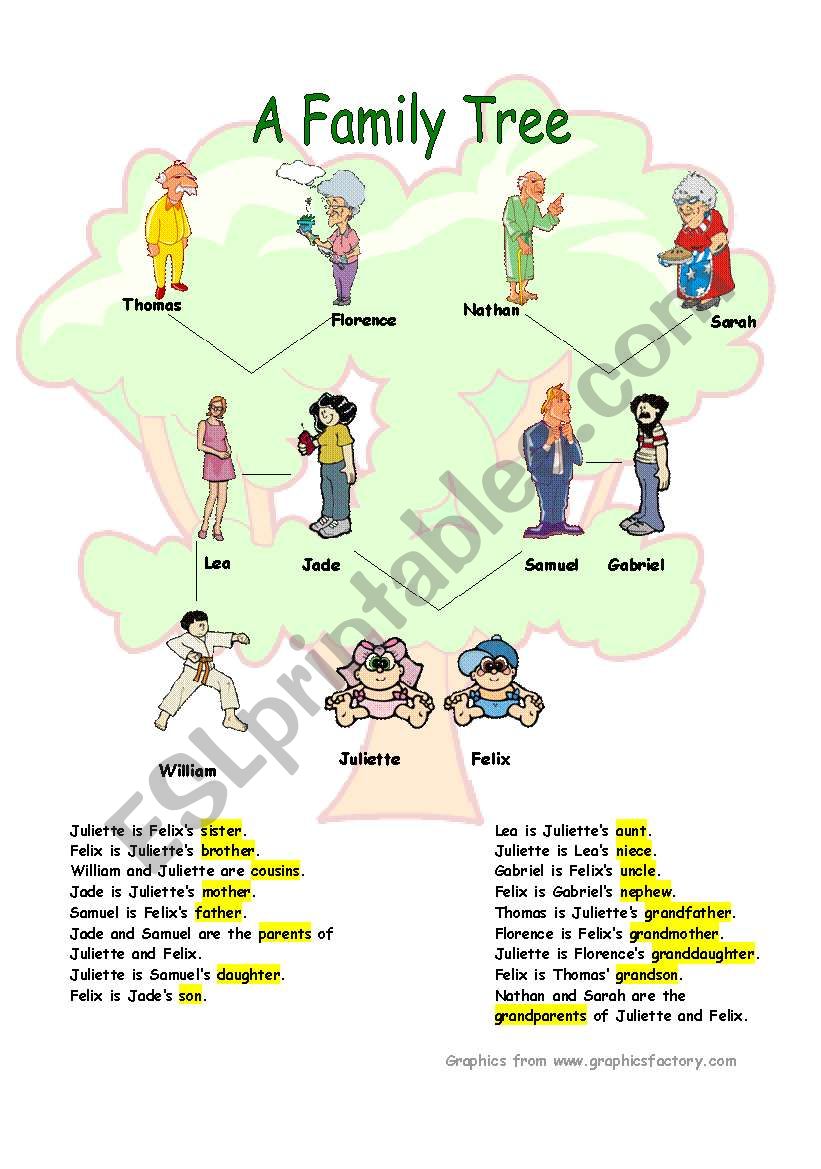 Family Tree worksheet