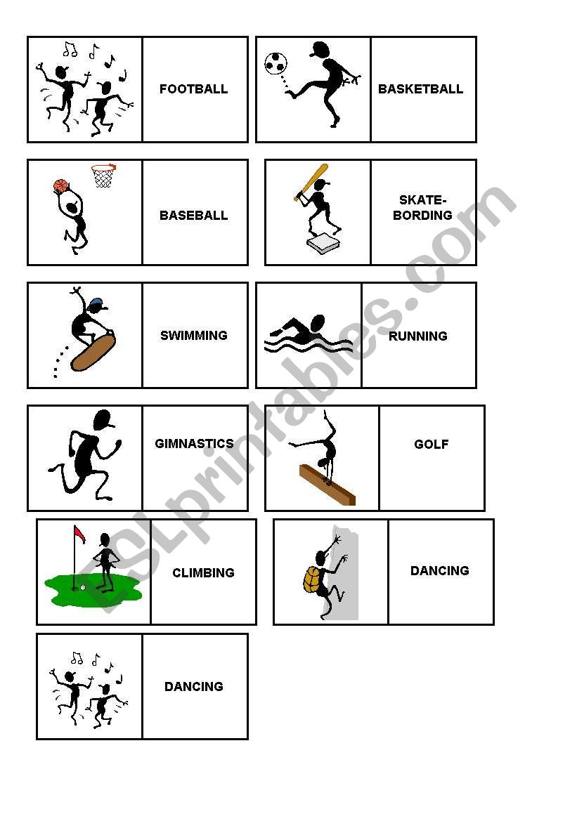 DOMINO - sport worksheet