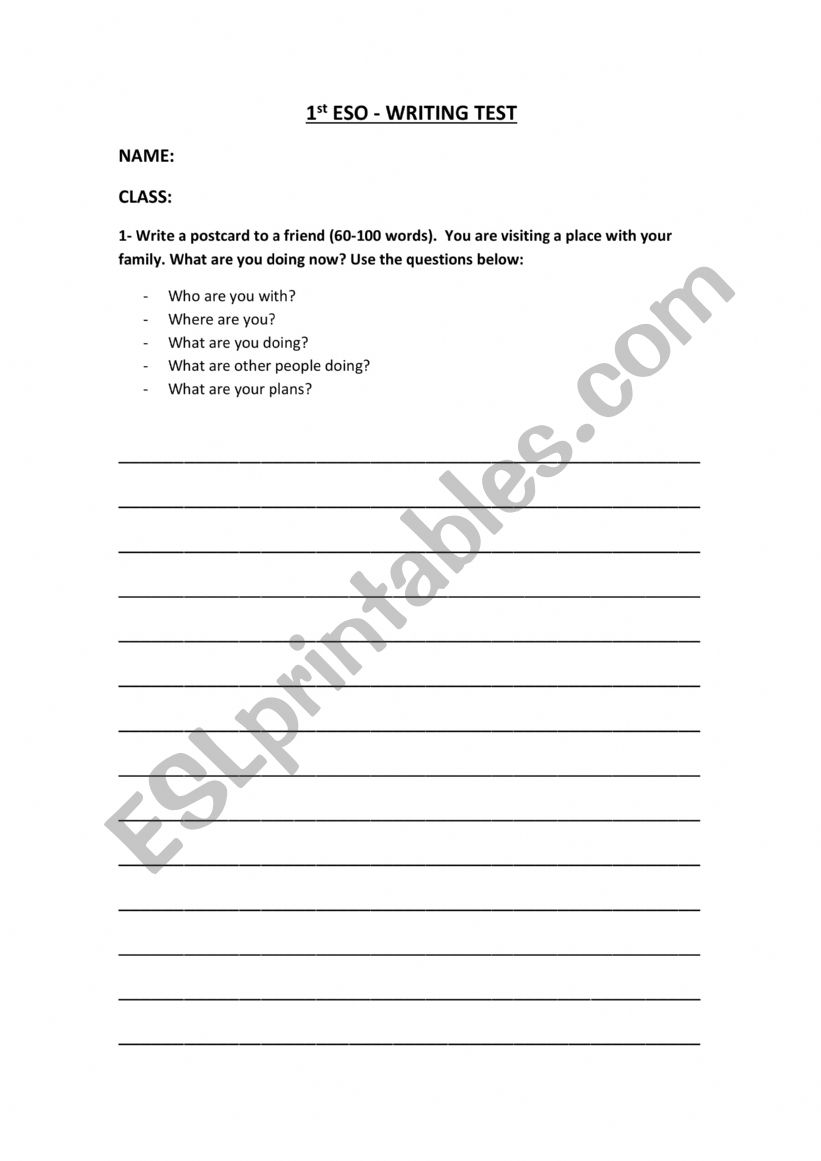 Task worksheet