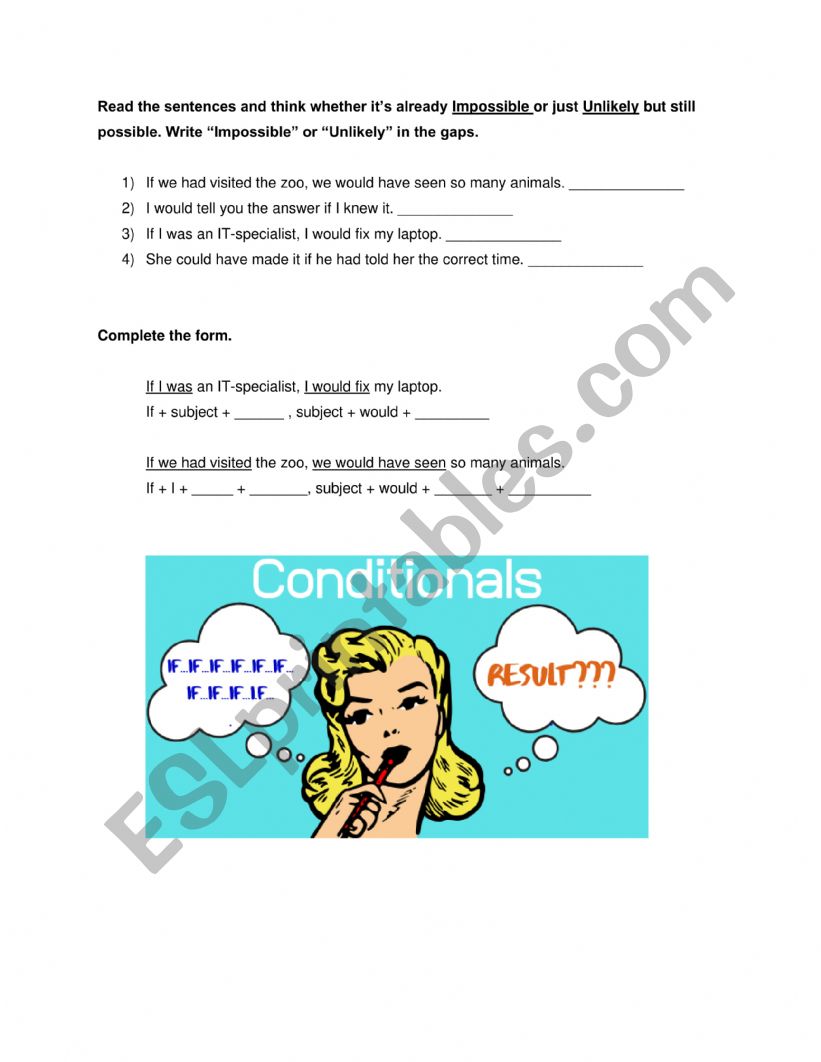 Guided Discovery Conditionals worksheet