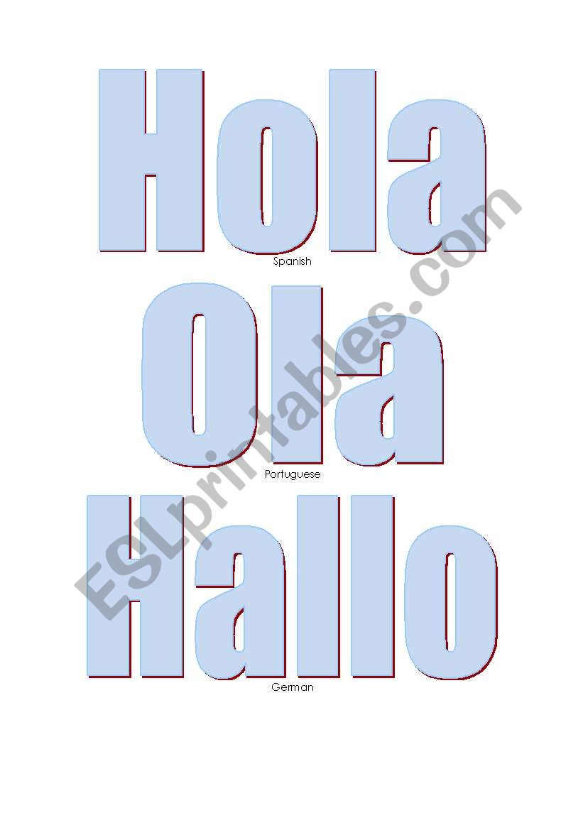 International Hello worksheet