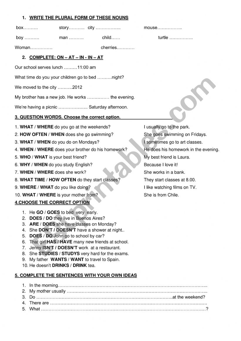 FINAL REVISION worksheet