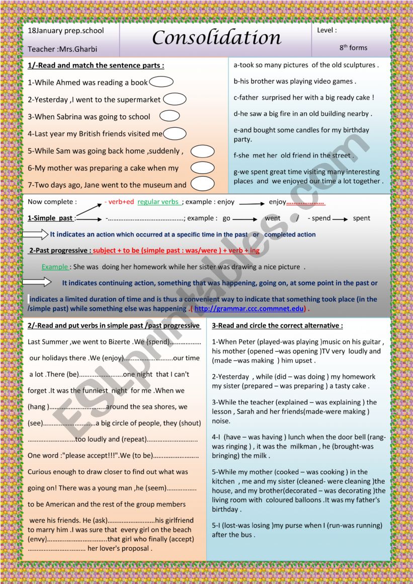 8review worksheet