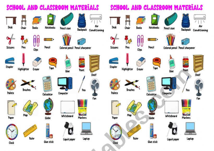 SCHOOL AND CLASSROOM MATERIALS