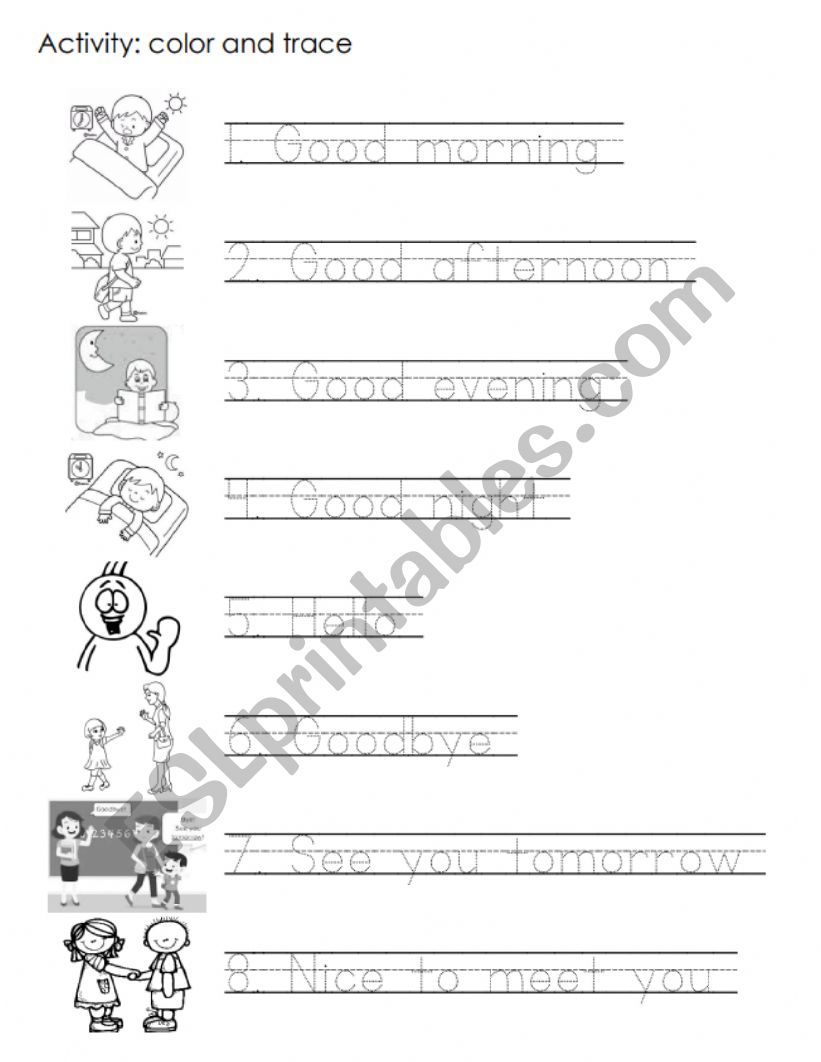 Greetings  worksheet
