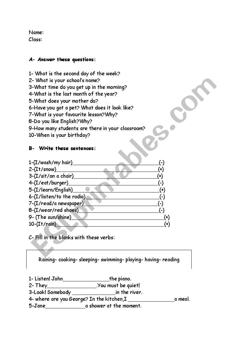 present tense and present cont.