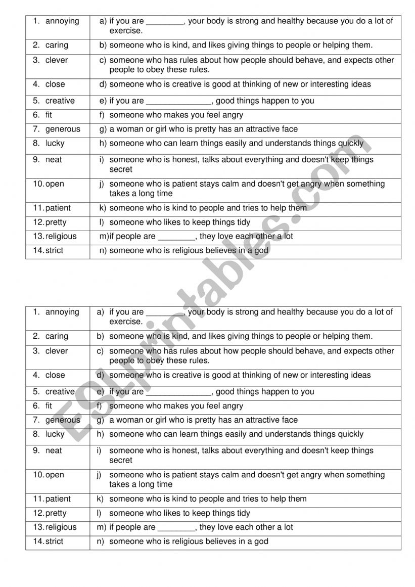 geataway worksheet
