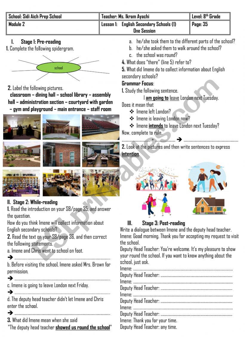 8th Grade - Module 2 - Lesson 1 - English Secondary Schools (1) + Group Session