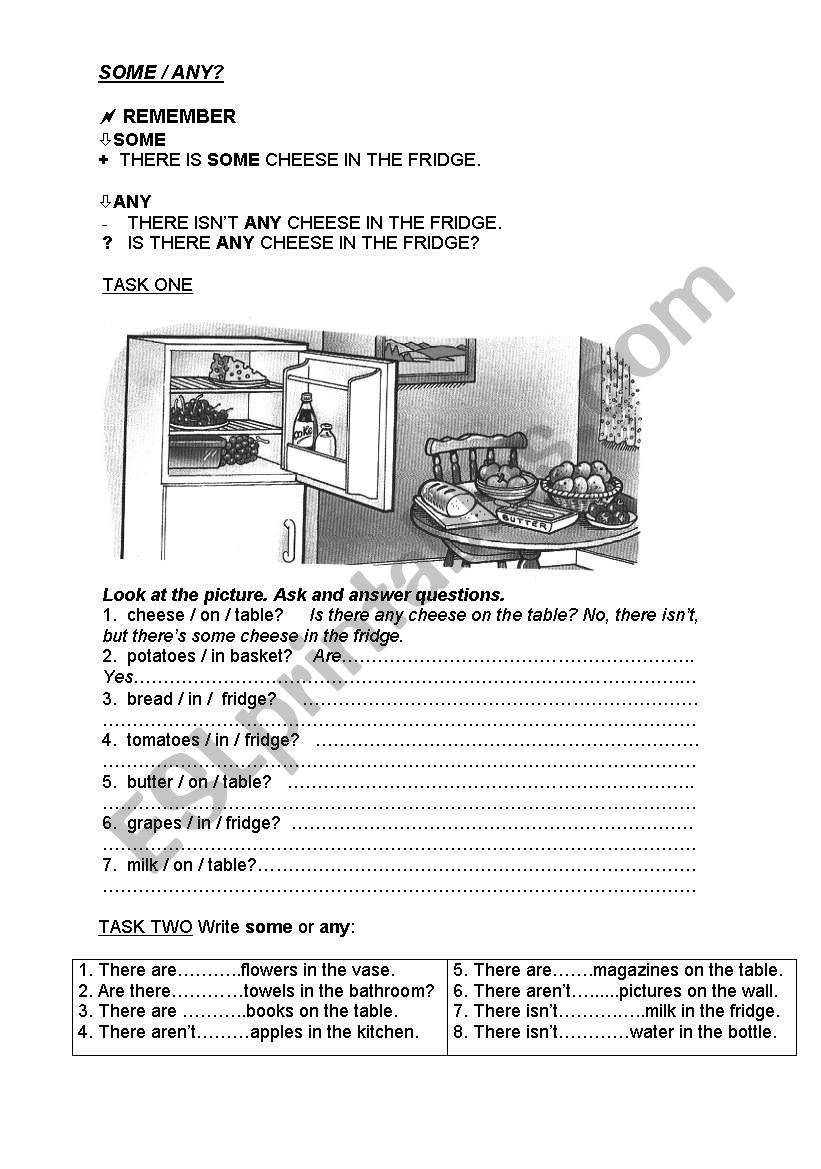 Some/any worksheet/test worksheet