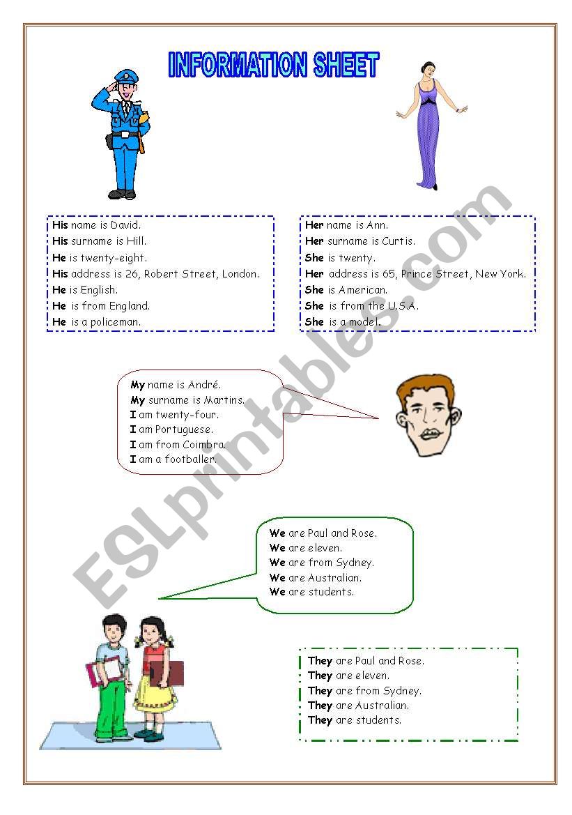 INFORMATION + REVISION WORKSHEET - 2 Pages