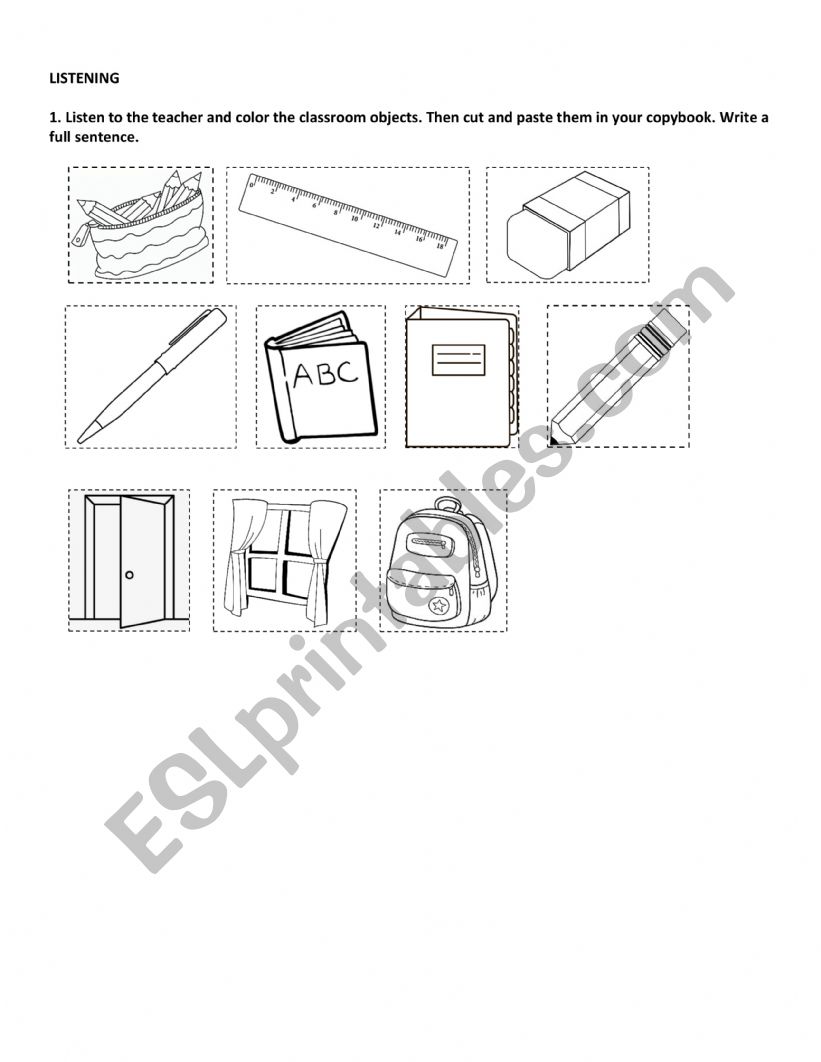 Listening activity worksheet