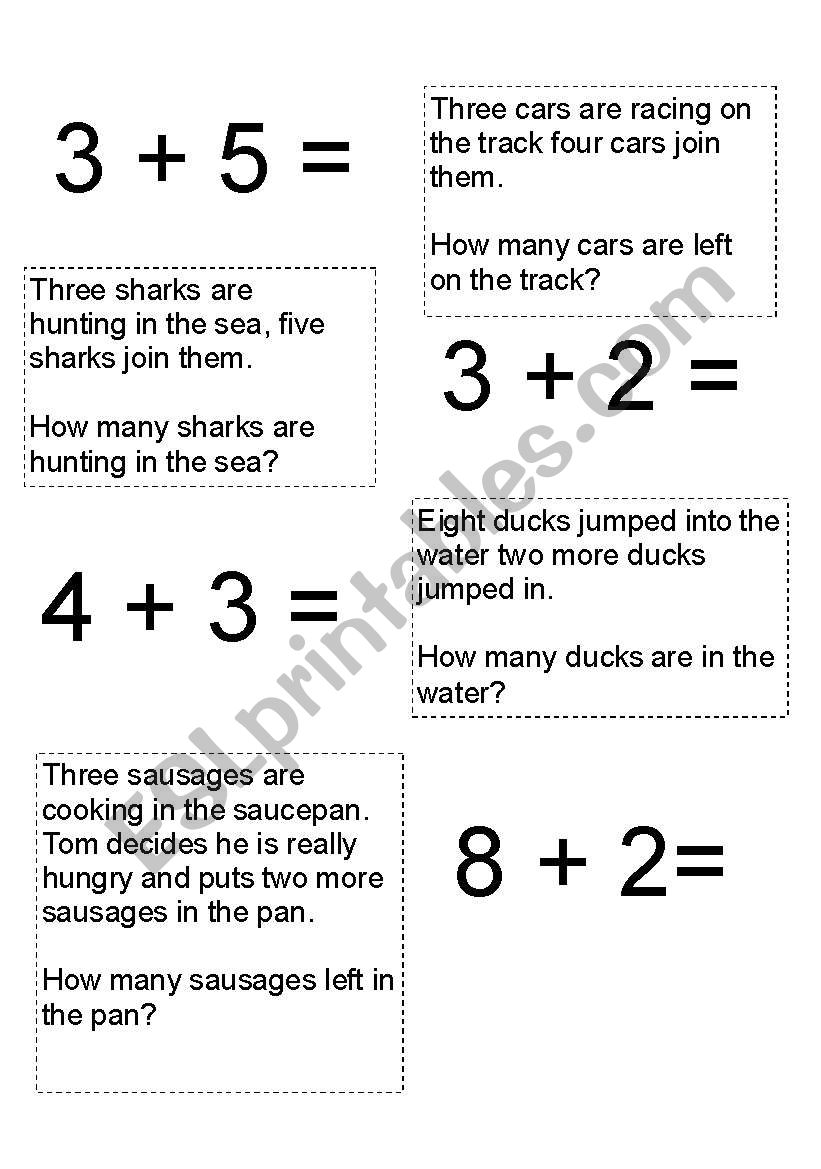 matching maths strory to real life story