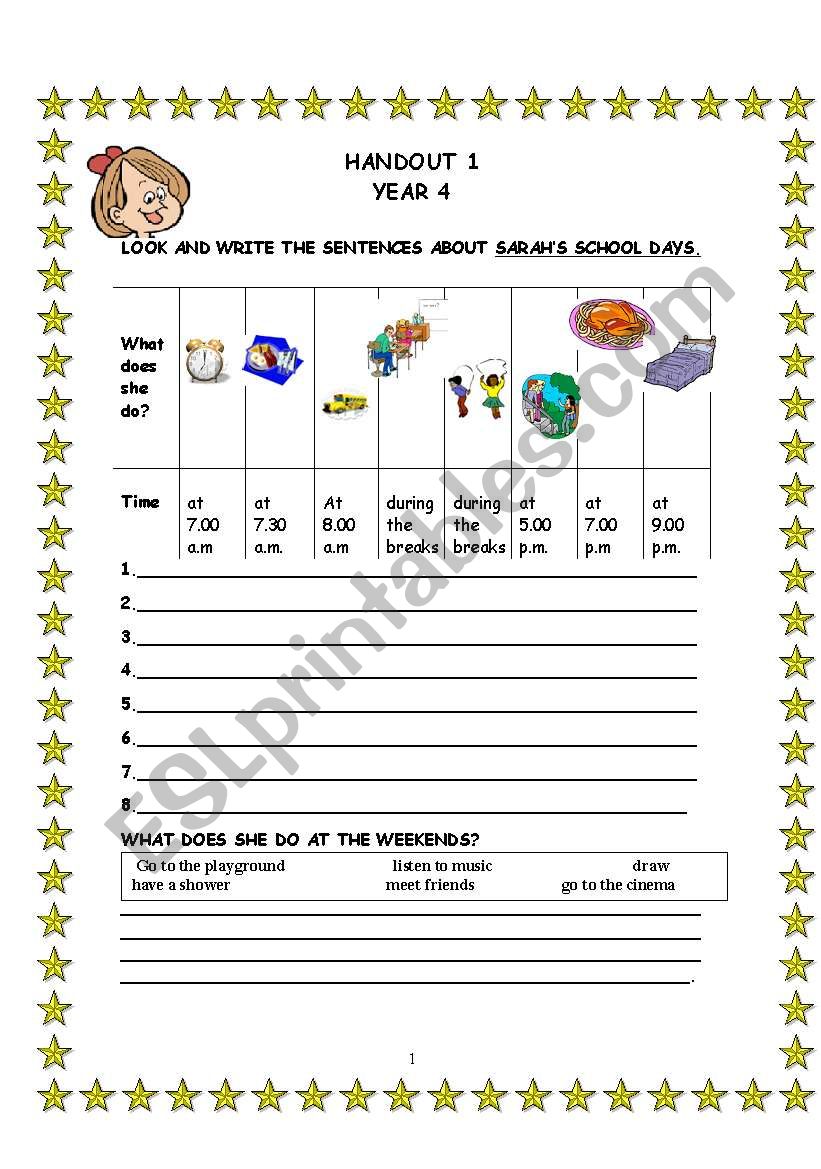 daily routine simple present worksheet