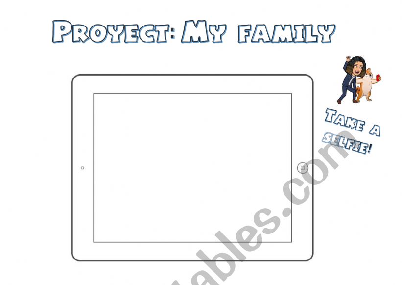 My family selfie worksheet