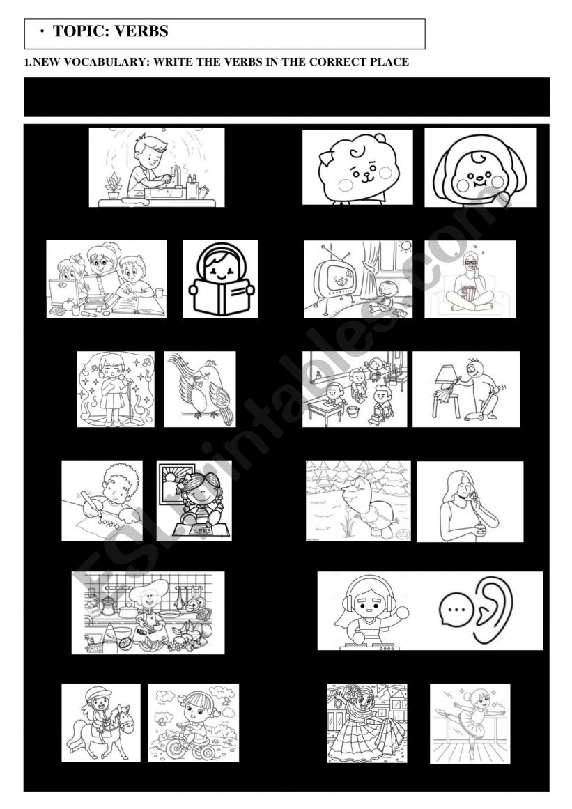 VERBS  worksheet