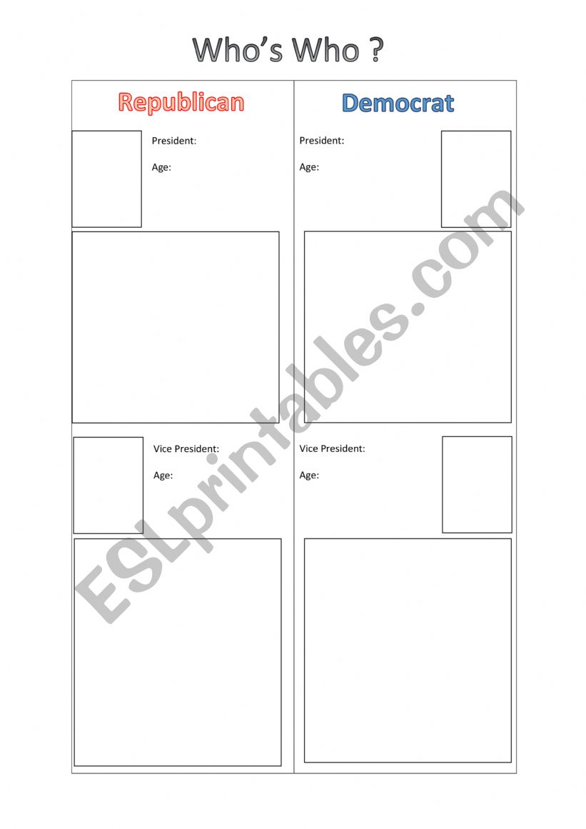 Harris vs Trump worksheet