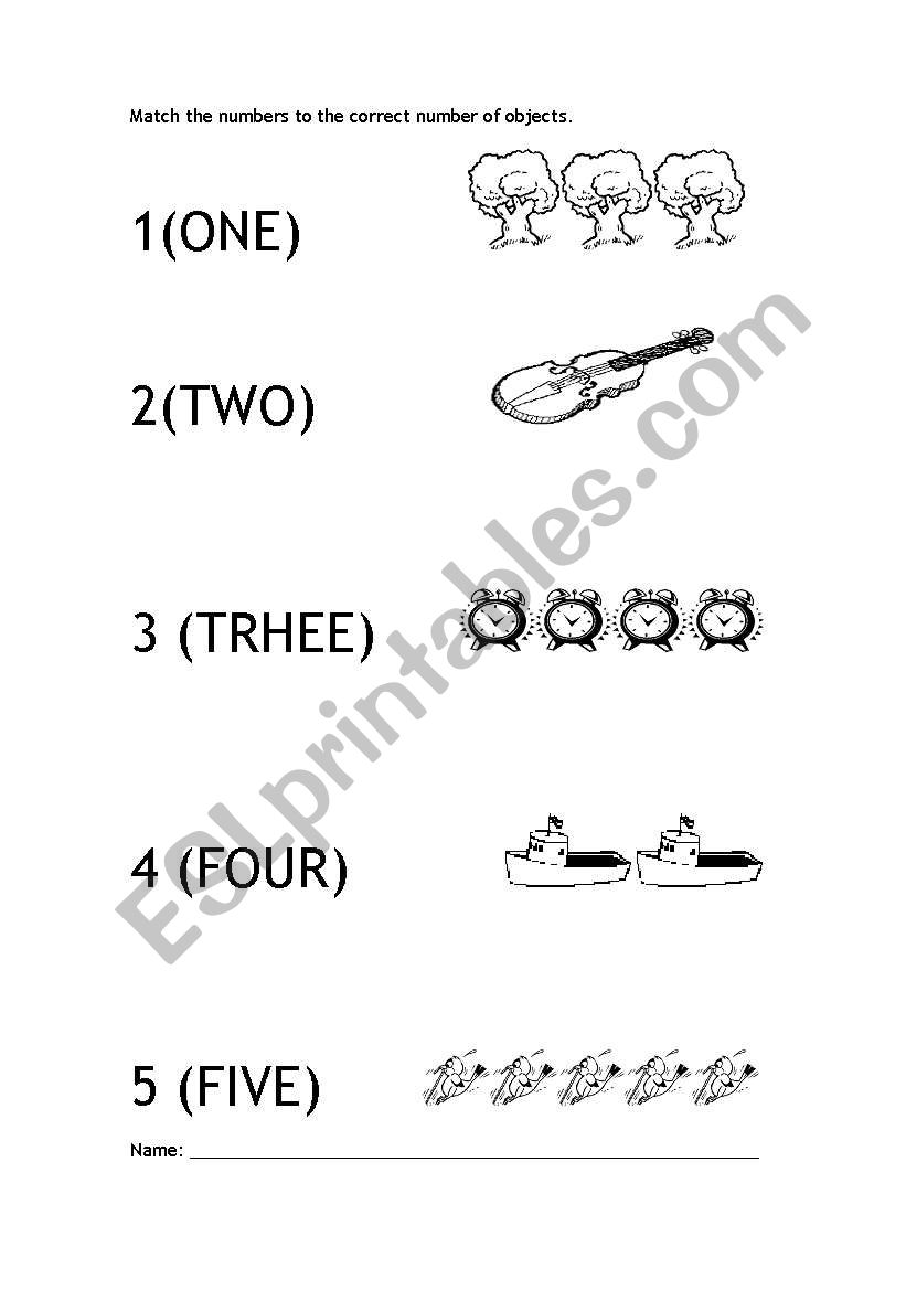 numbers worksheet