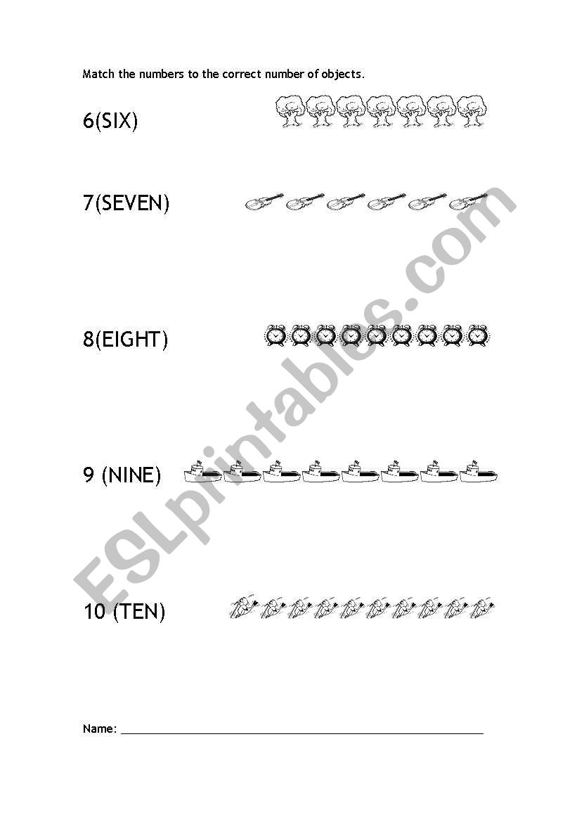 numbers 6-10 worksheet