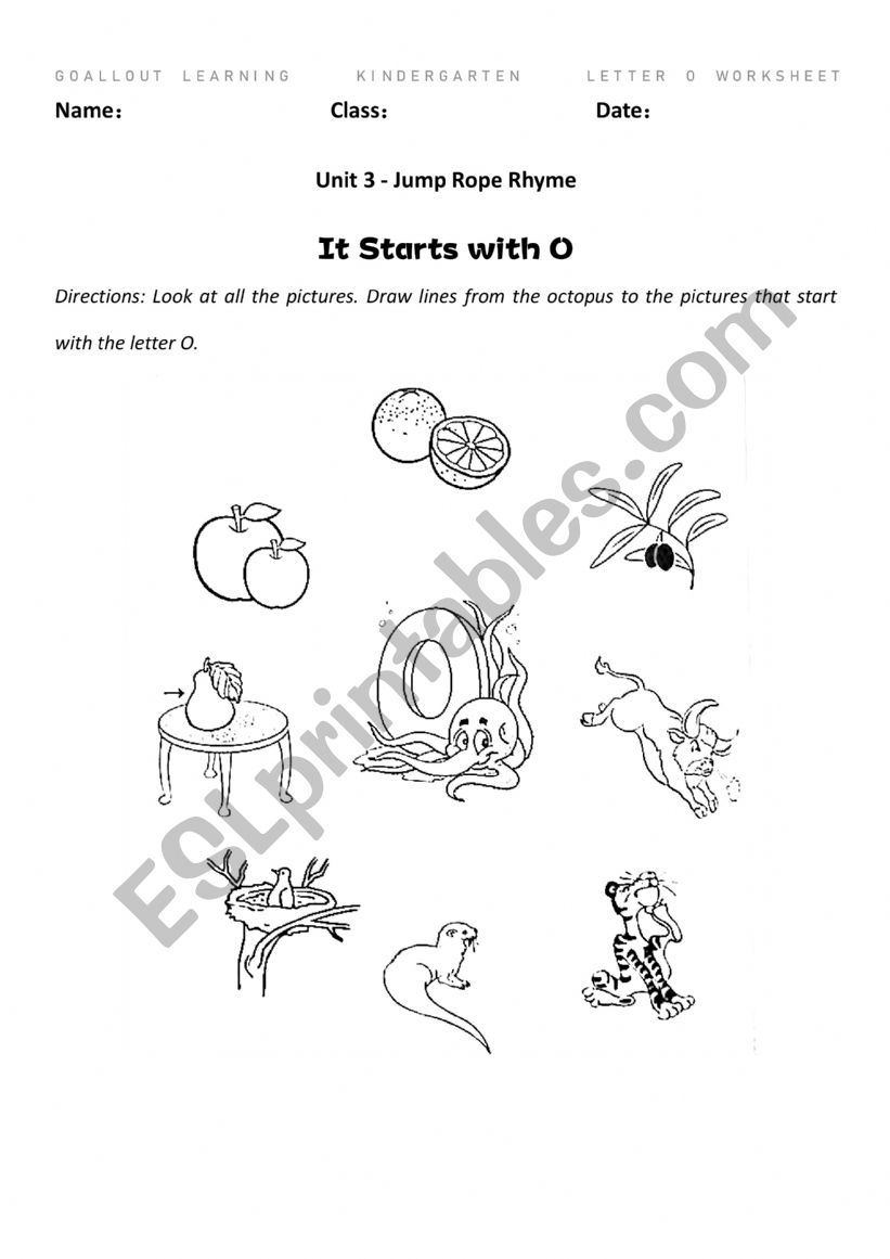 IT STARTS WITH O  worksheet