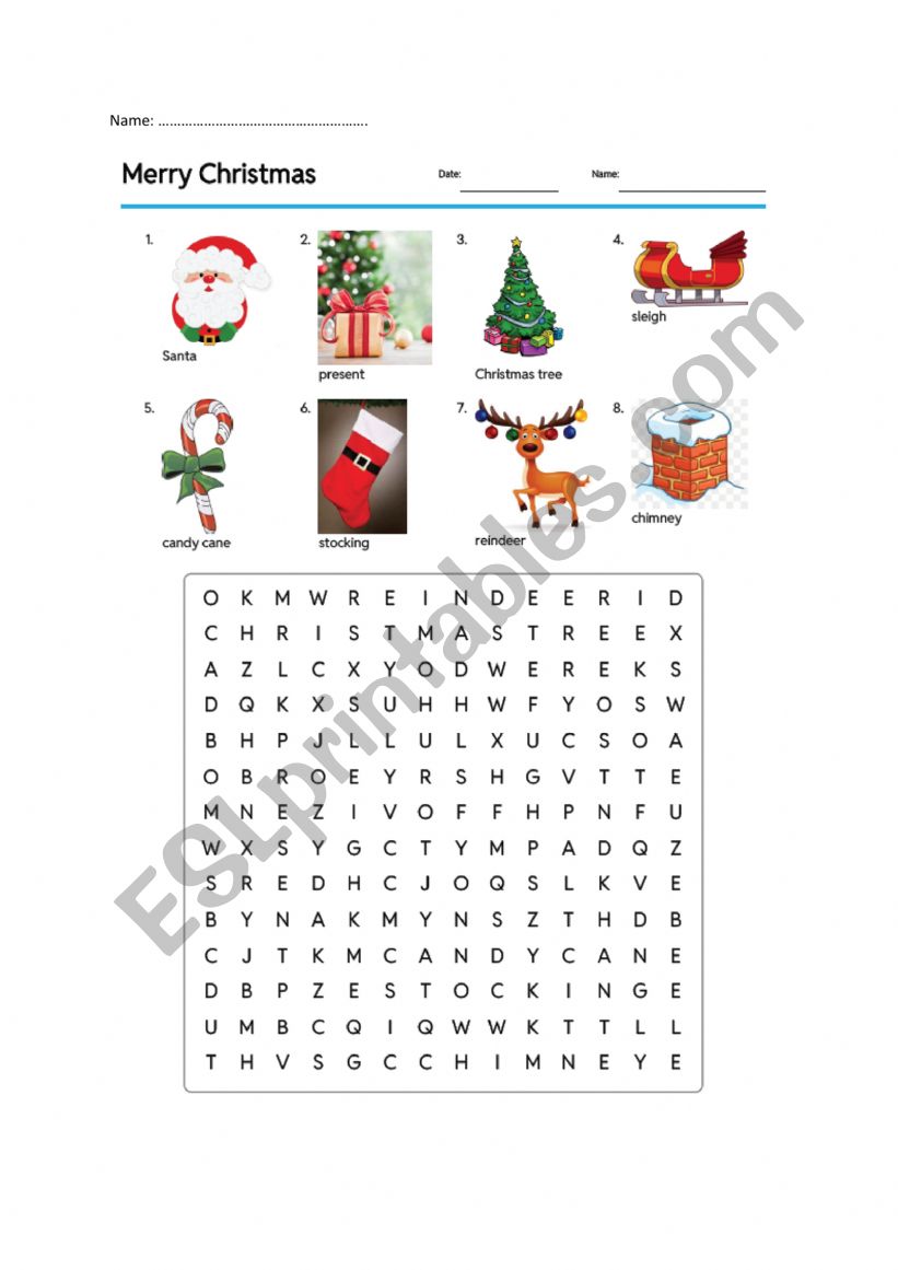 Christmas Wordserach worksheet