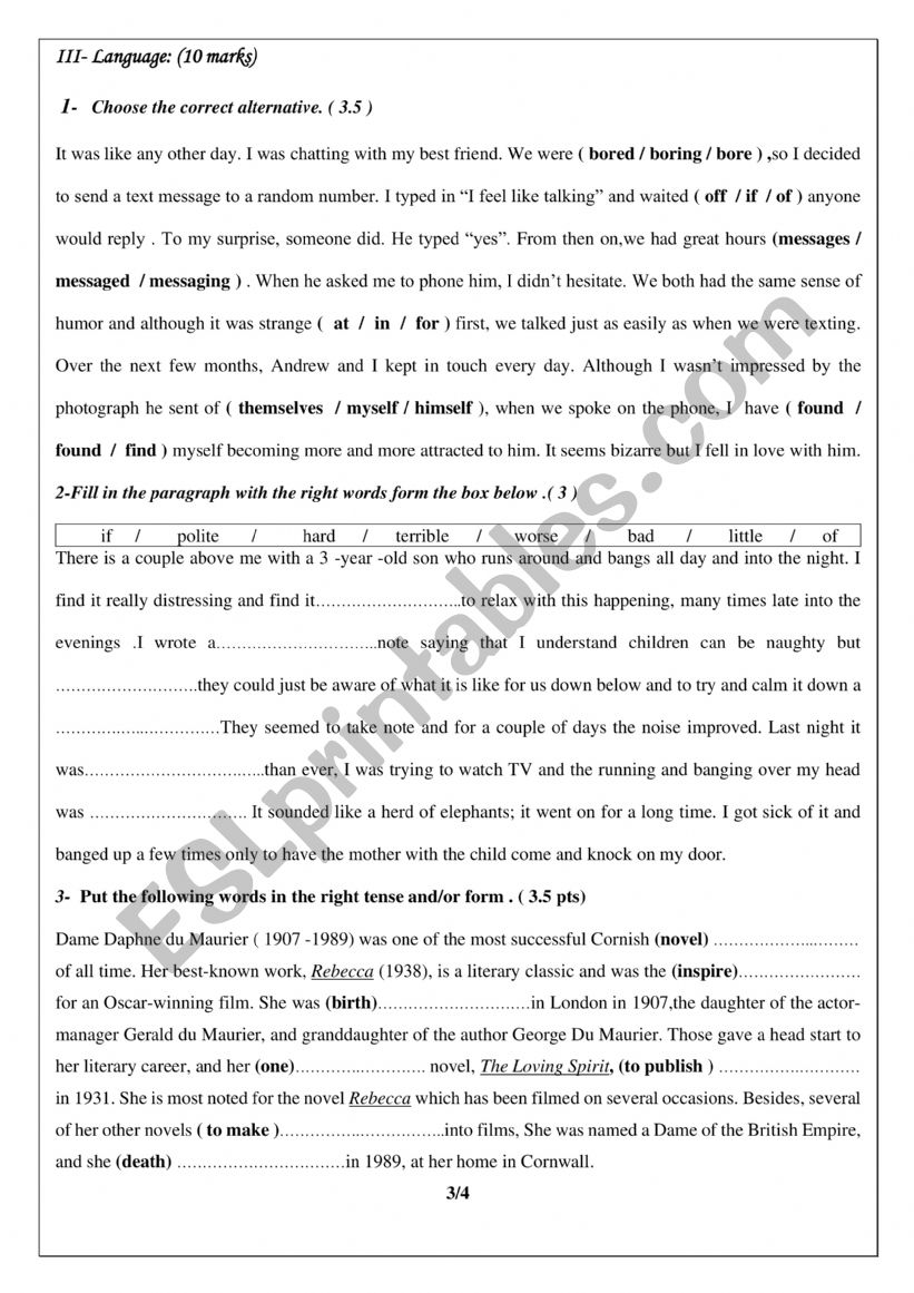 Mid test worksheet