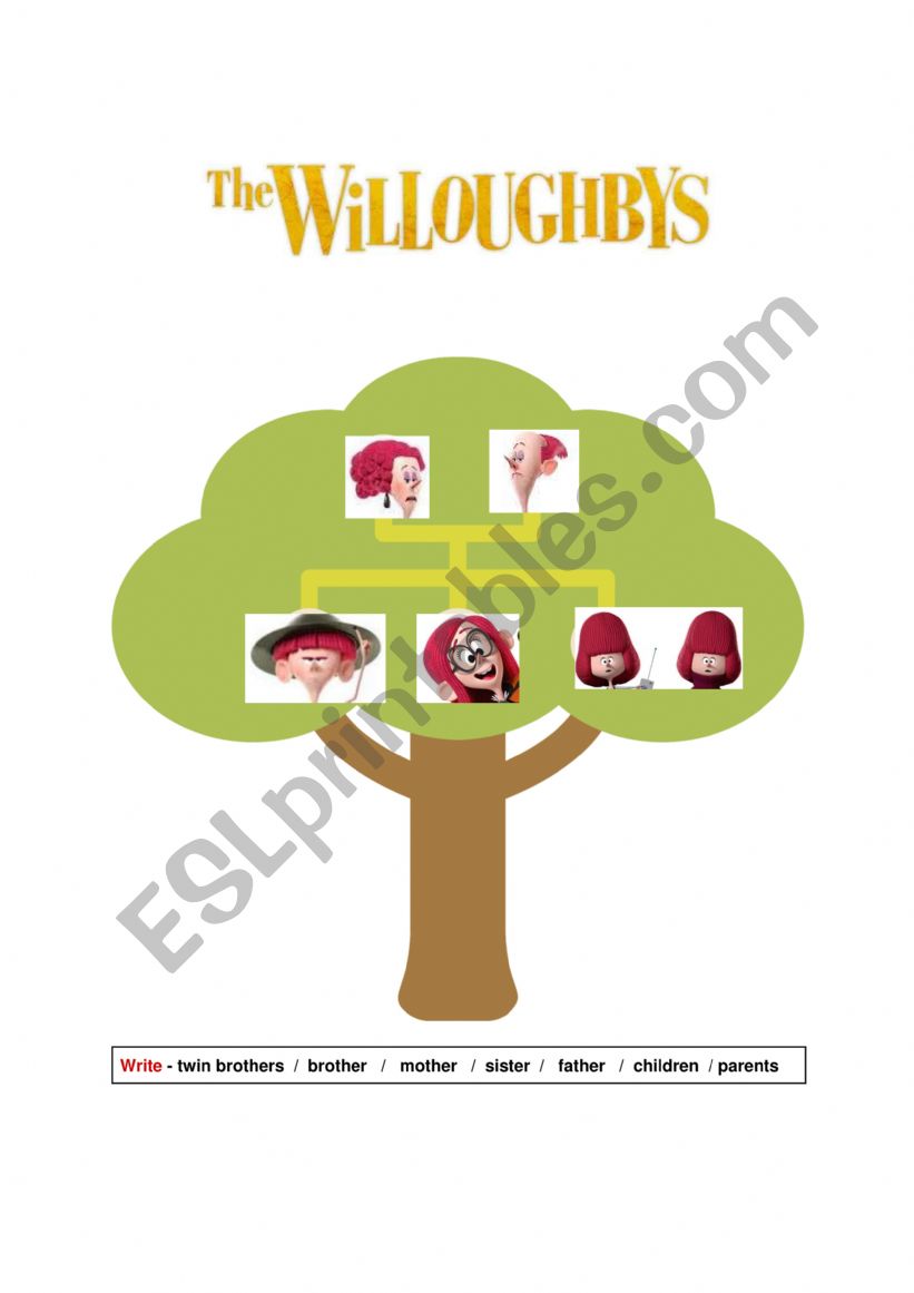 family tree - The Willoughbys worksheet