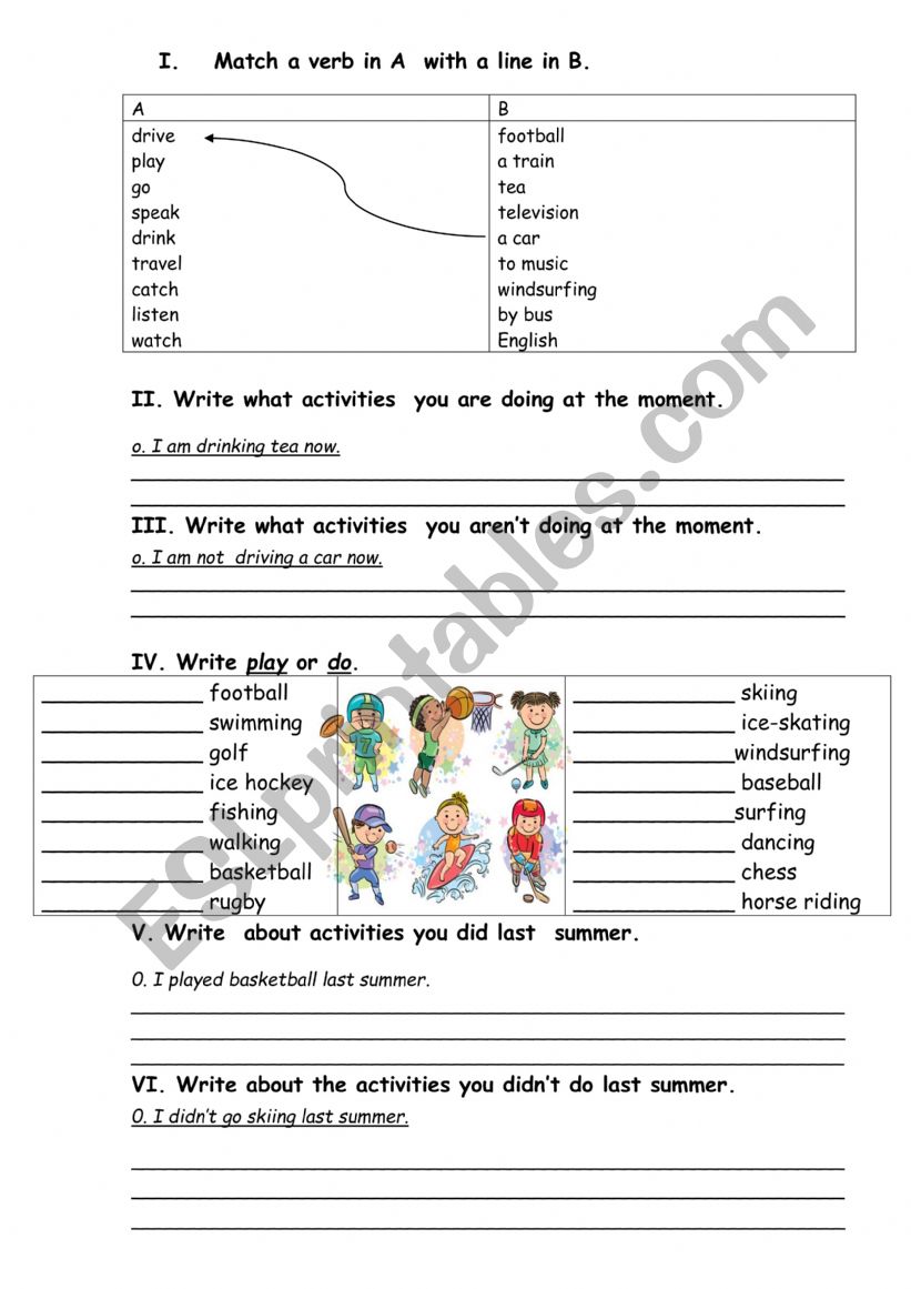 Sports worksheet