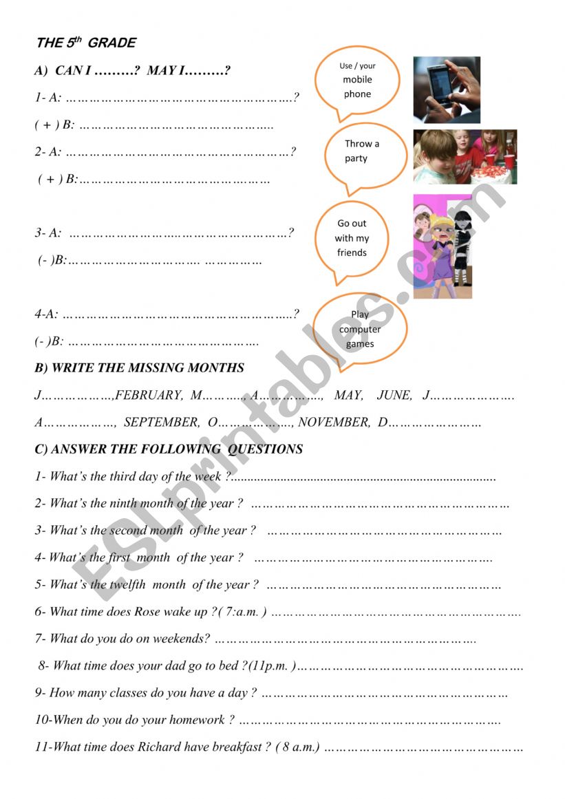 can ı / may ı worksheet