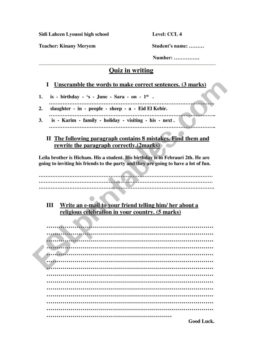 common core worksheet
