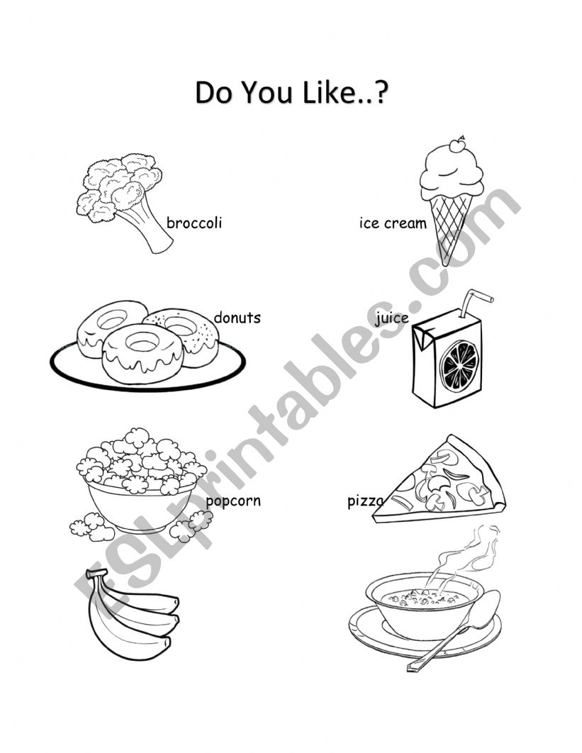 Do you like broccoli?  worksheet