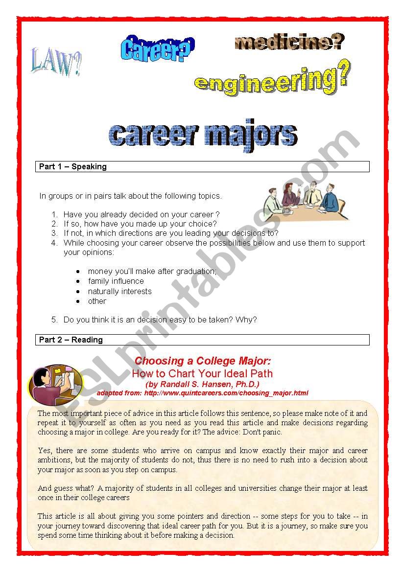 4 skills activity - career majors