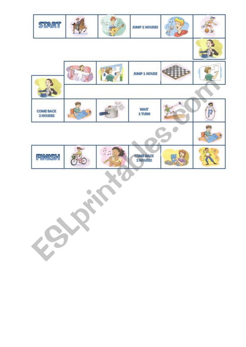Board Game - Actions worksheet