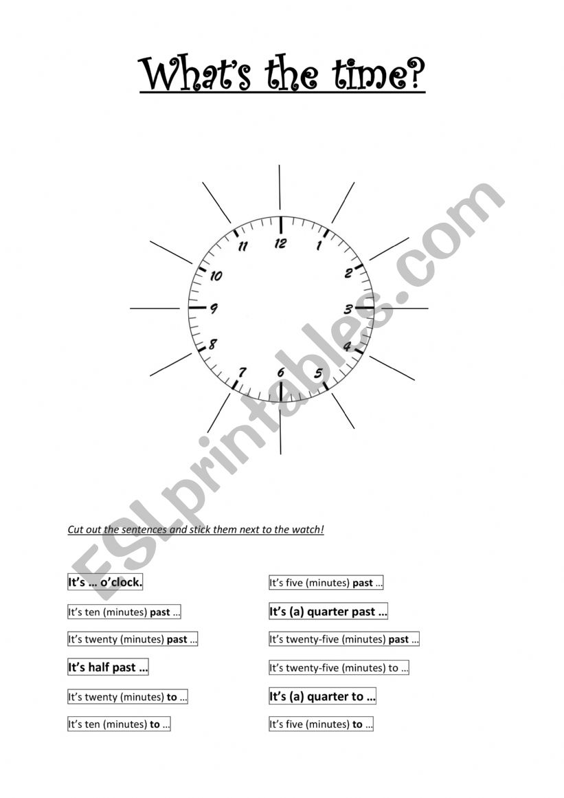 Clock worksheet