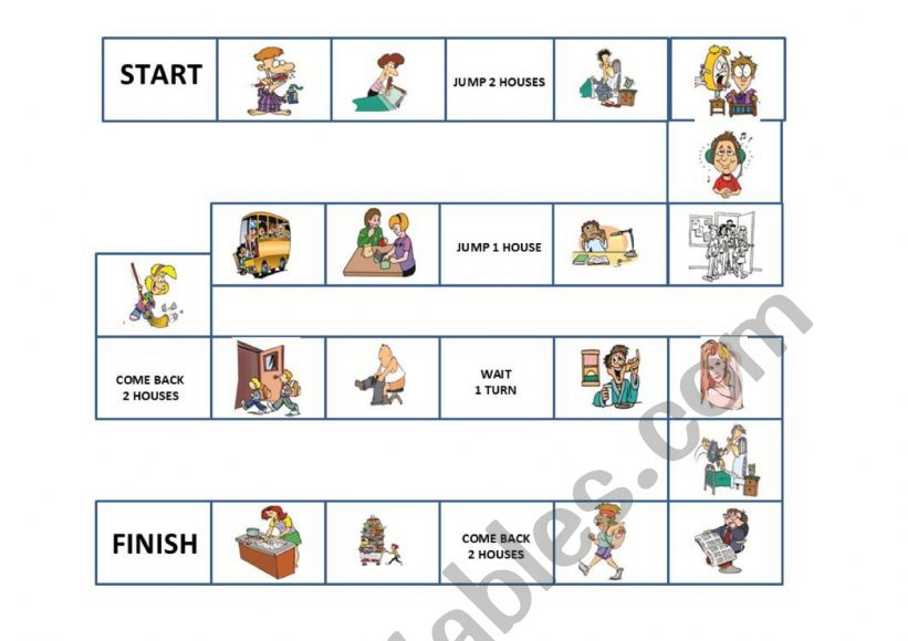 Board Game - Daily Routine worksheet