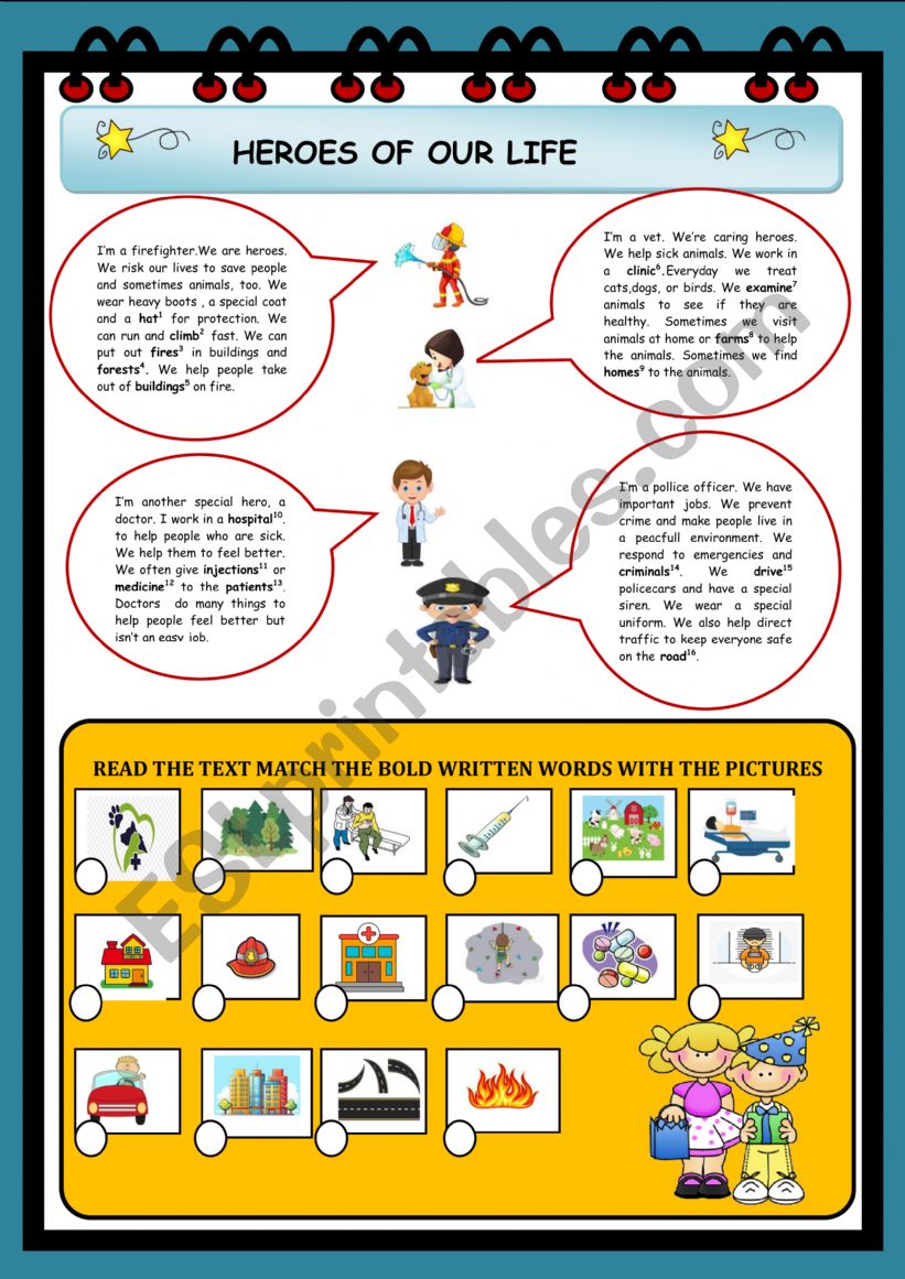 HEROES OF OUR LIFE worksheet